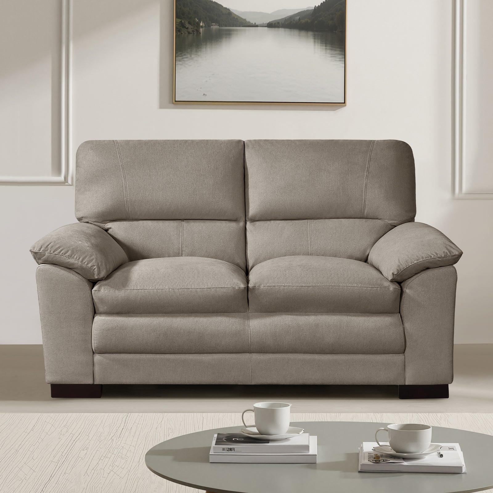 Ramona Soft Fabric 2 Seat Sofa | Brown