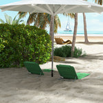 2pc Outdoor Beach Mat Steel Reclining Chair Set W/ Pillow | Green