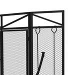 3 Panel Folding Fire Guard With Tool Doors Fire Screen