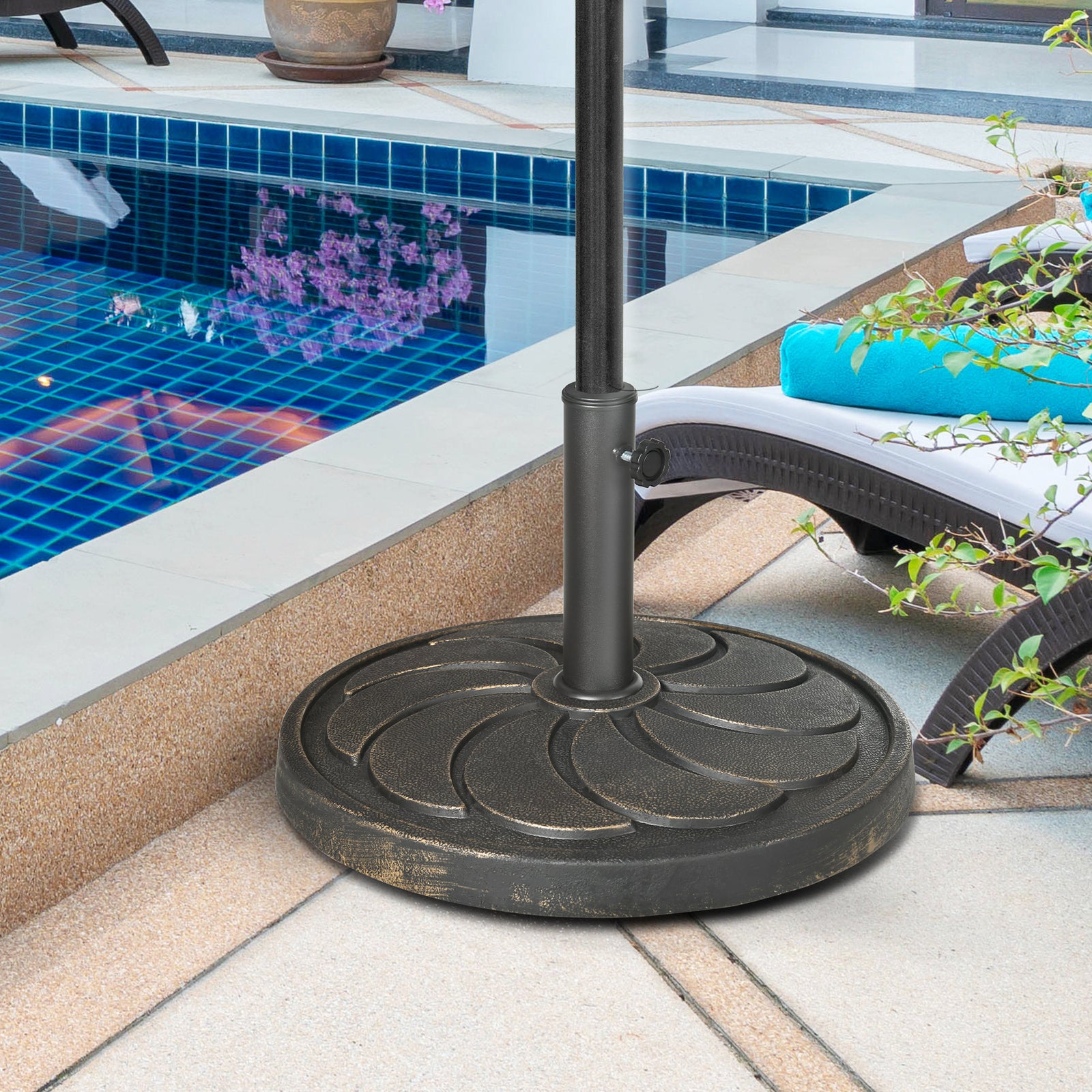 18kg Resin Garden Parasol Base Round Stand