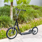 Teen Scooter Adjustable Height Dual Brakes Rubber Wheels Kickstand | Black