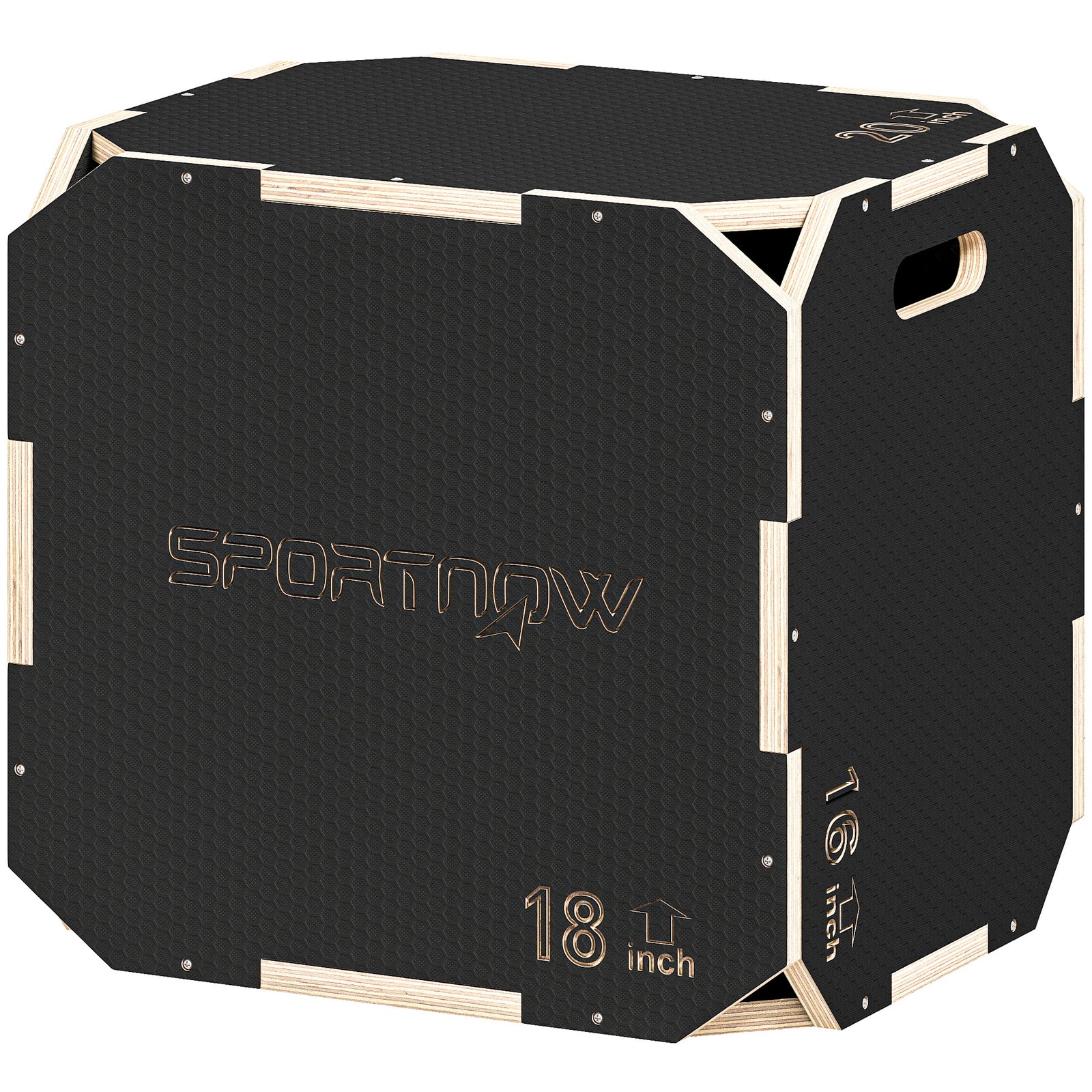 Non-slip Plyo Box, Corner-free Wooden Jump Box