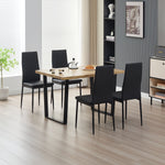 Stylish Colorado Dining Table Set With 4 Emily Faux Leather Chairs | Black