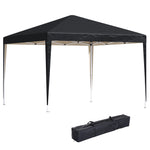 3 X 3m Garden Pop Up Gazebo Height Adjustable Marquee | Black