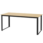 Garden Dining Table For 6 People W/ Slatted Table Top Metal