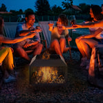 Firepit Square Garden Stove Patio Black Steel