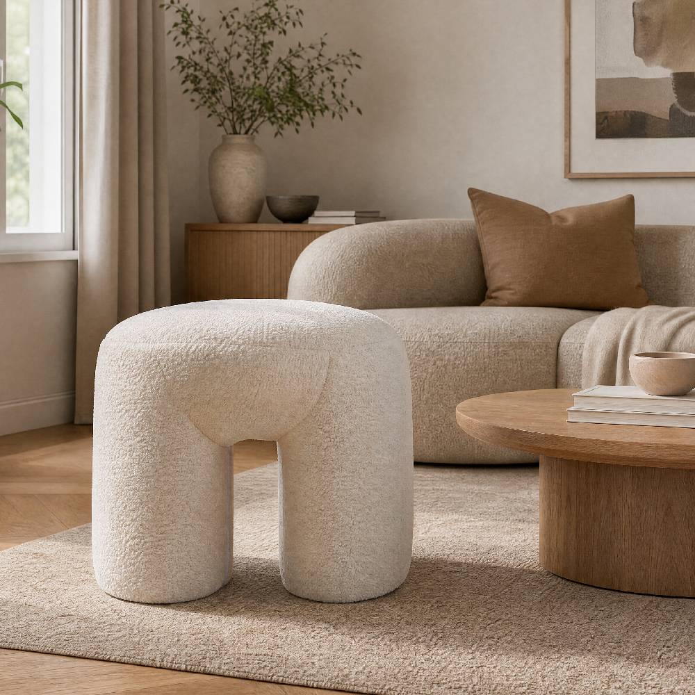 Breeins Modern Teddy Fleece Footstool