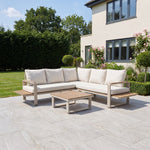 Linden Outdoor Corner Lounge Set And Table | Cream & Beige