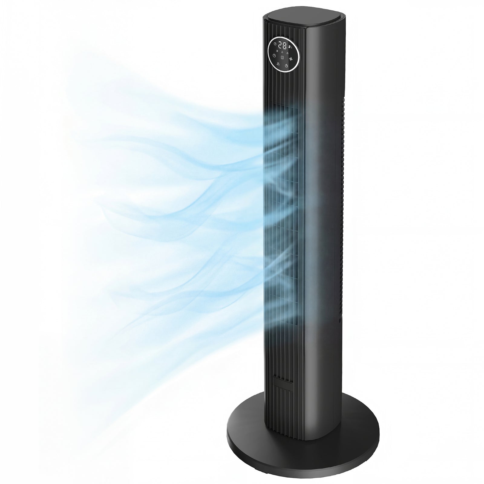 28db Tower Fan For Bedroom, 26 Ft/s Velocity Standing Fan | Black