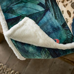 Cheetah Printed Throw With Faux Fur Back