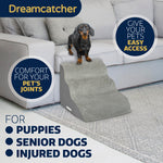 Dog Stairs For Bed, High Density Foam Pet Step Ramp For Sofa, Dogs & Cats, 2,3 & 4 Steps | 3 Step | Grey