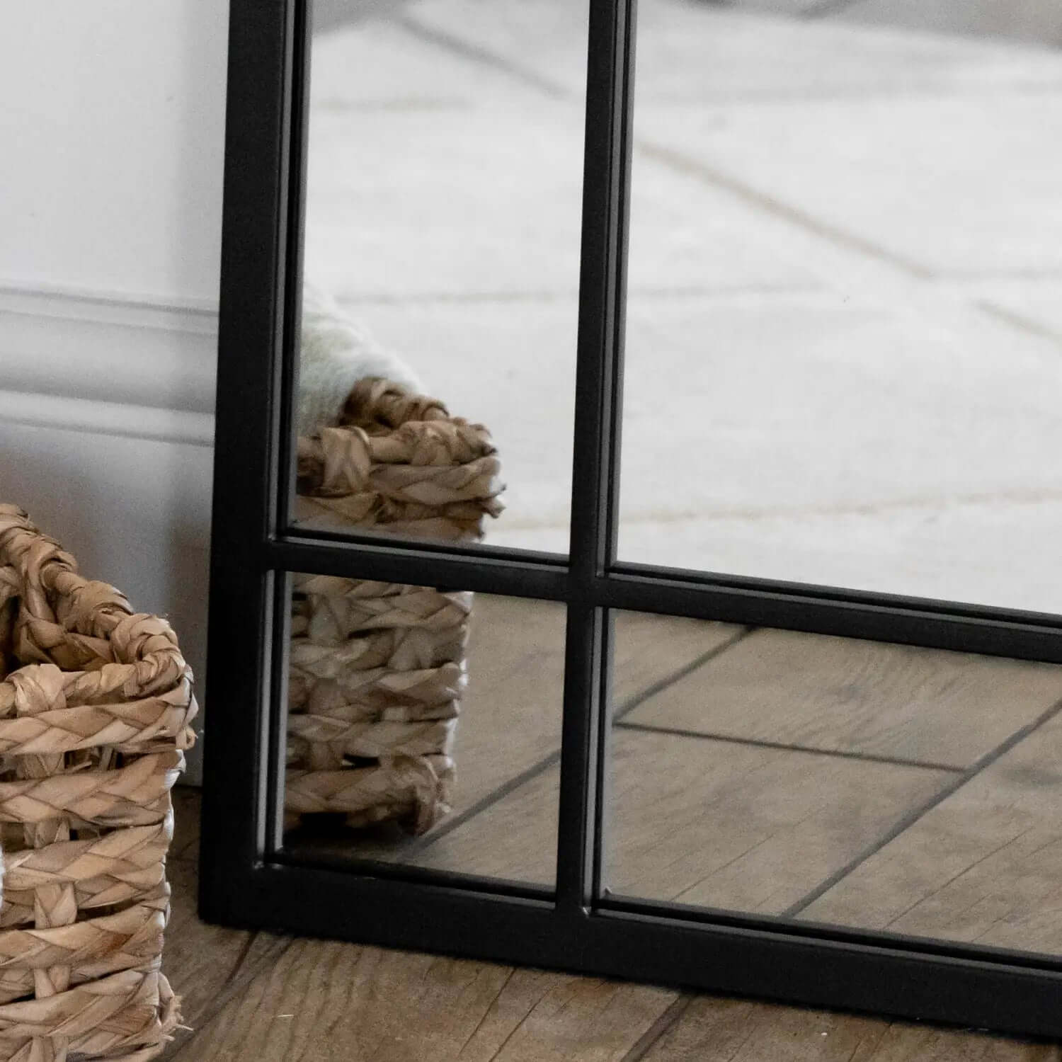 Aimi - Black Metal Rectangle Window Mirror | 180cm x 90cm