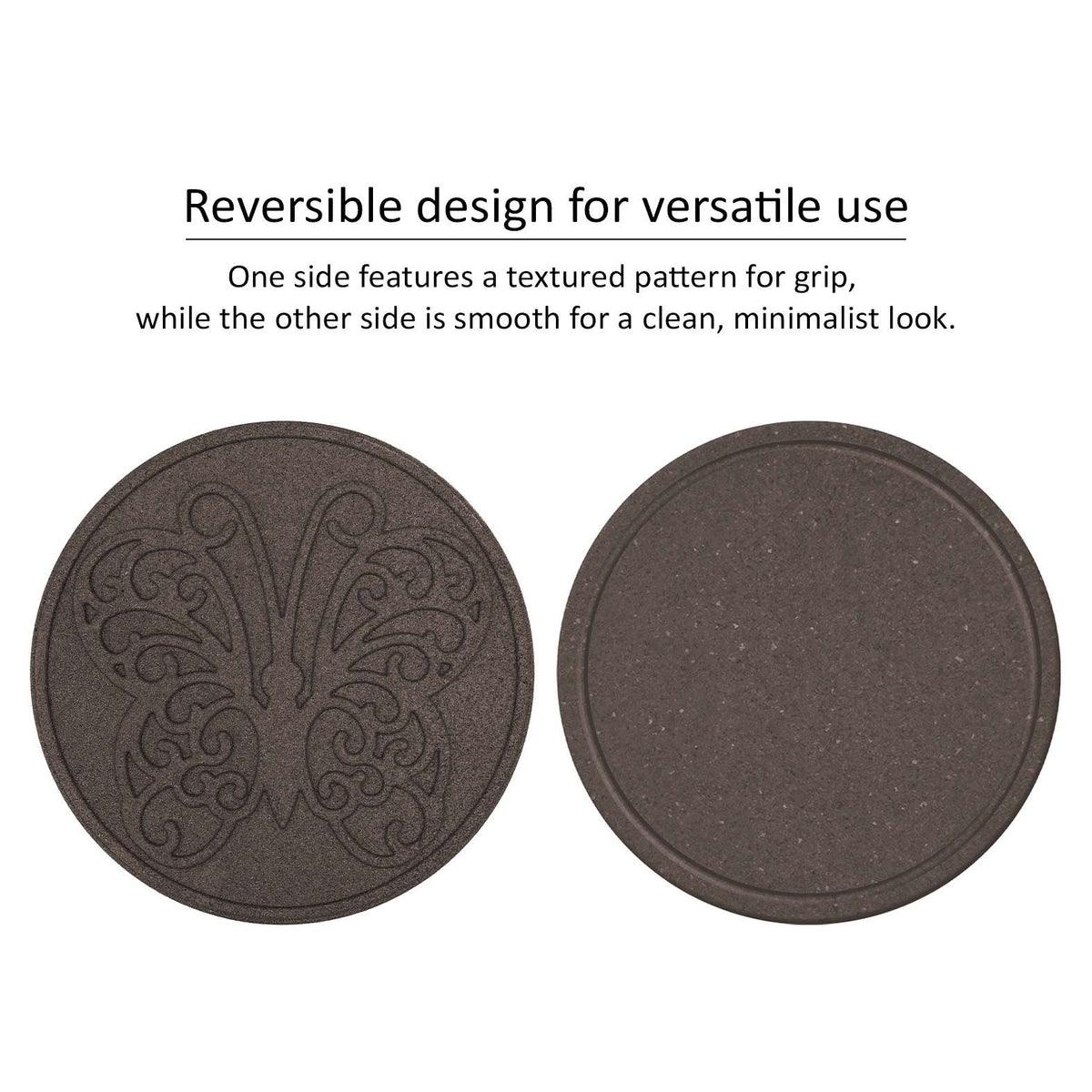 Recycled rubber Reversible Stepping Stone - Butterfly | Set of 1 | Brown