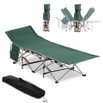 Single Person Folding Camping Cot Portable Camp Sleeping Bed | Green