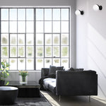 Sfera Designer Wall Lamp Hand Made Scandi Style Minimalistic Matt Black And White Glass