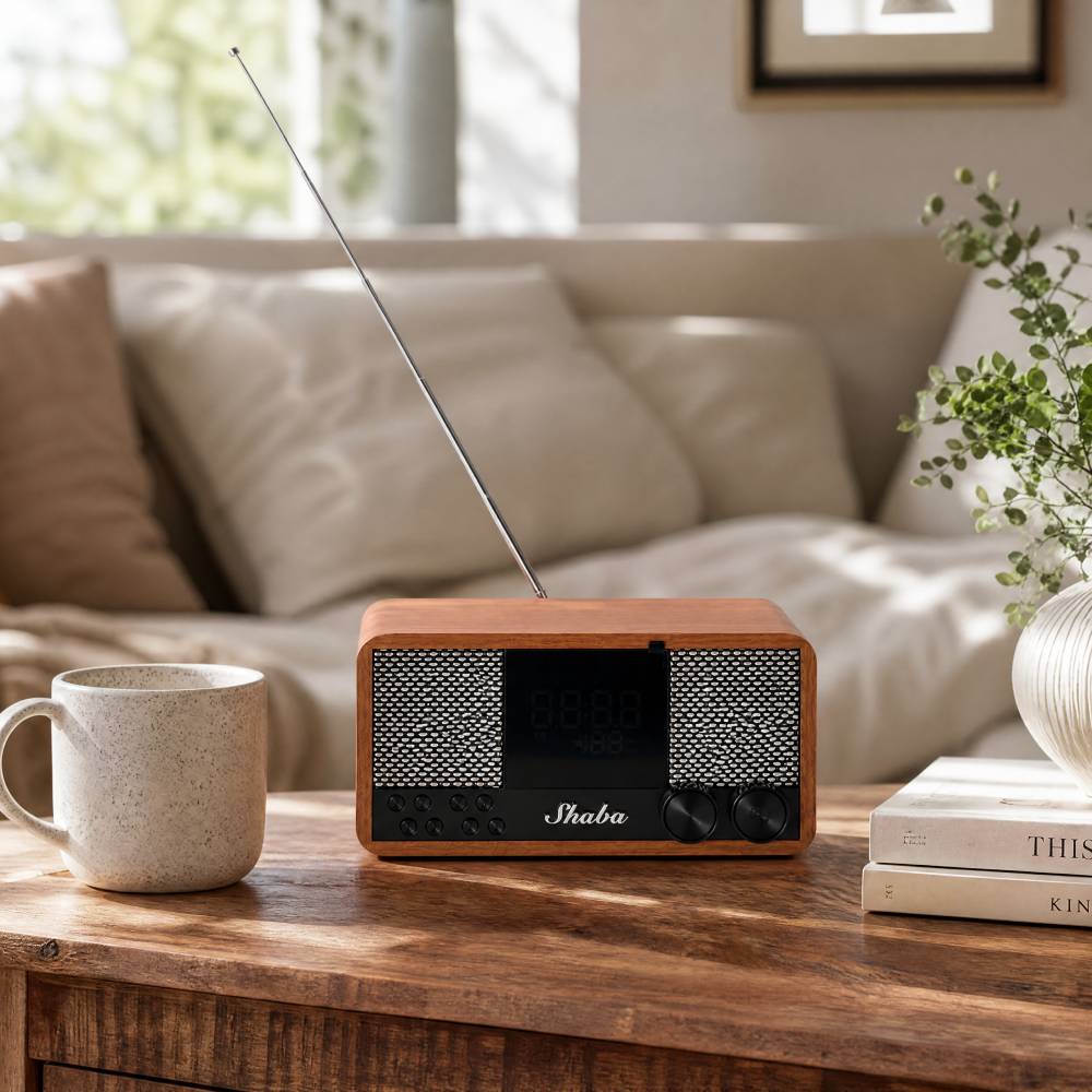 Vintage-style Wireless Speaker With Wood Effect Finish