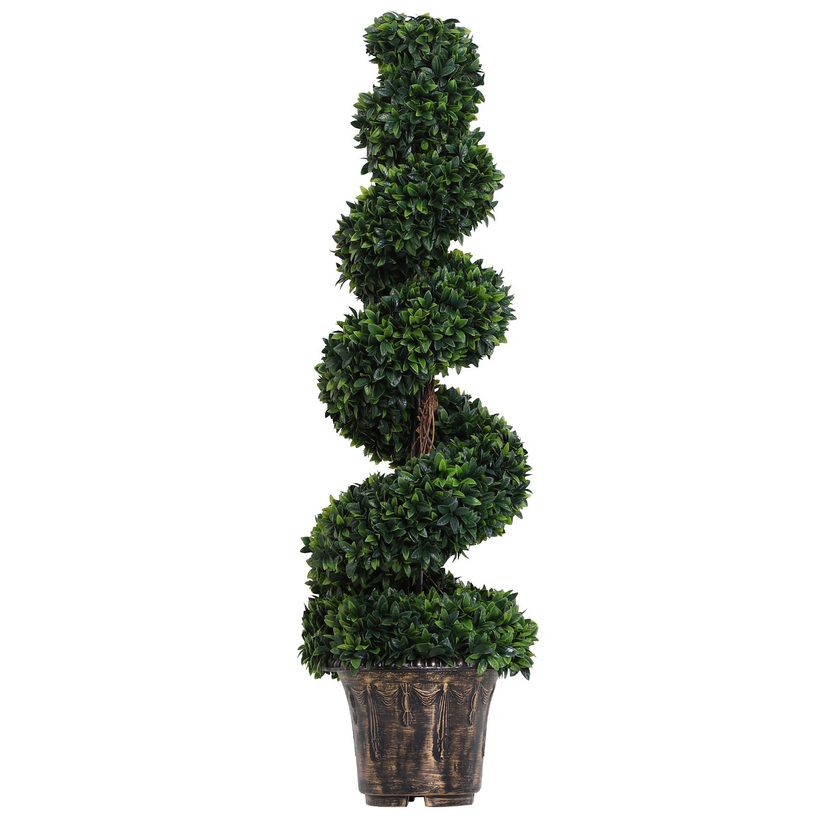 2 Pack 120cm Artificial Boxwood Spiral Tree Decorative