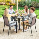 5 Pieces Outdoor Dining Set For 4, Patio Furniture Set | Khaki