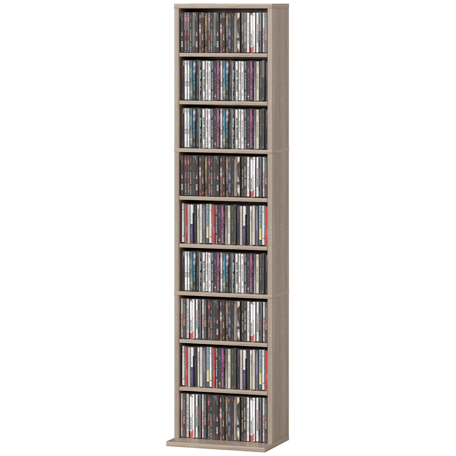 260 Cd Storage Unit 120 Dvd Storage Tower With 9 Compartments | Natural