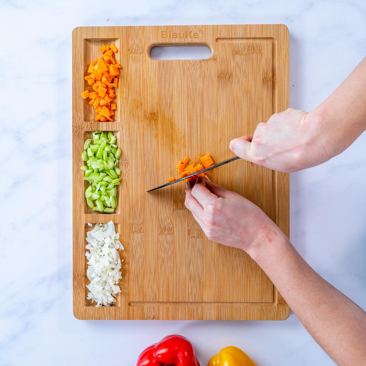 BlauKe Wood Cutting Board For Kitchen 43x32cm - Extra Large Bamboo Cutting Board With Juice Groove, Butcher Block, Chopping Board