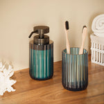 Toothbrush Holder Tumbler, Glass, 8cm, Bluish Green, Lido Collection