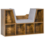 Bookcase Storage Reading Seat Unit Kids Adults Six Cubes | One Size | Brown