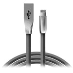 Spring Zinc Alloy Lightning To Usb Sync And Charge Cable 1 Meter | Gray