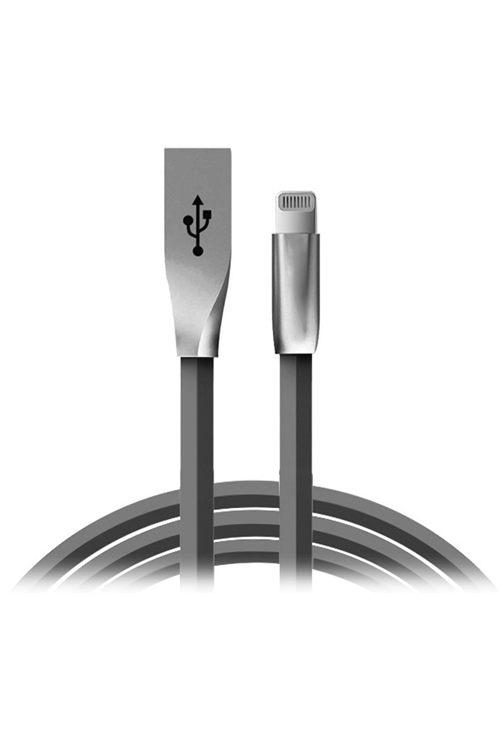 Spring Zinc Alloy Lightning To Usb Sync And Charge Cable 1 Meter | Gray