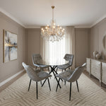 New York Dining Table With 4 Erica Velvet Chairs | Grey