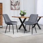 Set Of 2 Bovino Velvet Fabric Dining Chairs