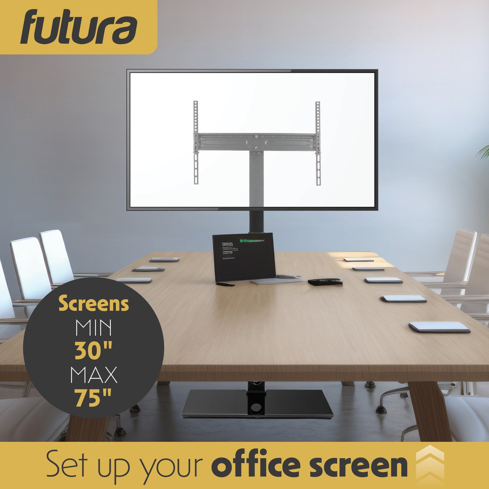 Universal Tv Stand 30 To 75 Inch Tvs, Swivel & Height Adjustable, 40kg Load, Max Vesa 600x400mm, Tempered Glass Base