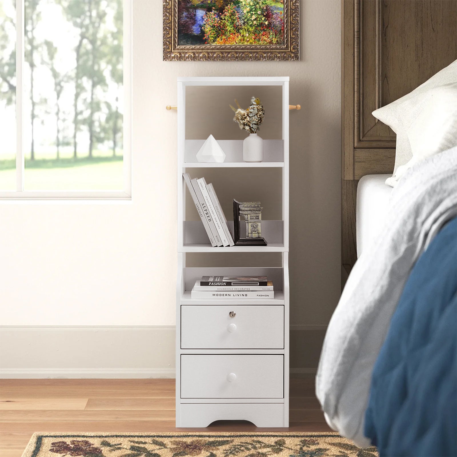 Breeins Modern Bedside Table With 2 Drawers