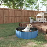 Pawhut Pet Pool Swimming Bath Portable Cat Dog Foldable Puppy Bathtub | Blue