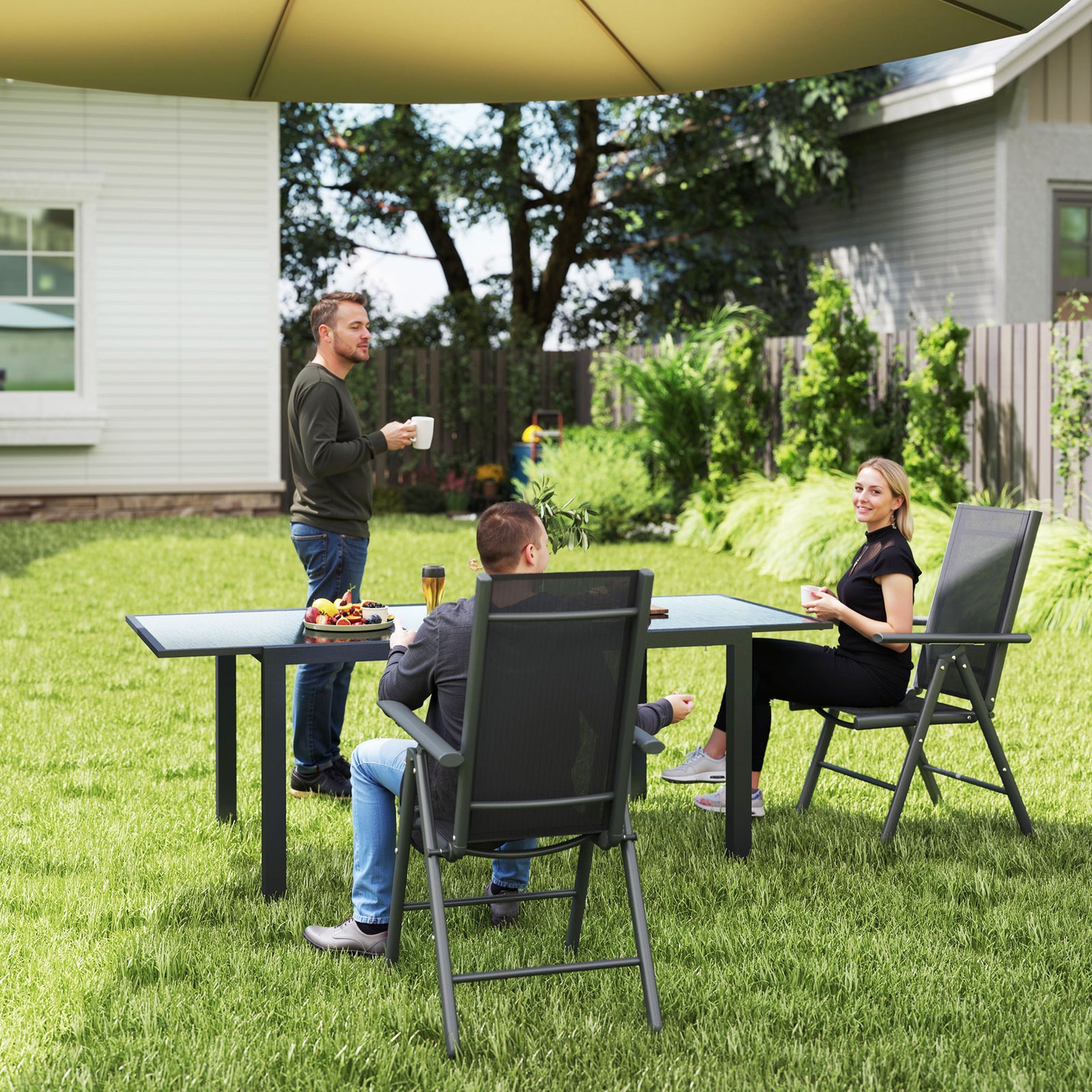 2pcs Folding Chair W/ Breathable Mesh Back And Seat