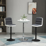 Bar Stools Set Of 2 Adjustable Upholstered Dark Grey
