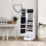 Mirrored Jewelry Cabinet Armoire Floor Standing W/ Lock