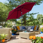 2.6m Patio Umbrella With Tilt Crank | Red