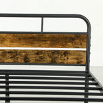 Single/double/king Bed Frame Headboard No Box Spring Needed | Double | Brown