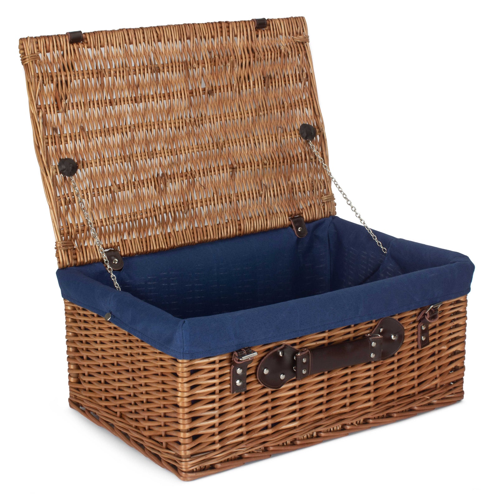 Wicker 56cm Double Steamed Picnic Basket | Blue