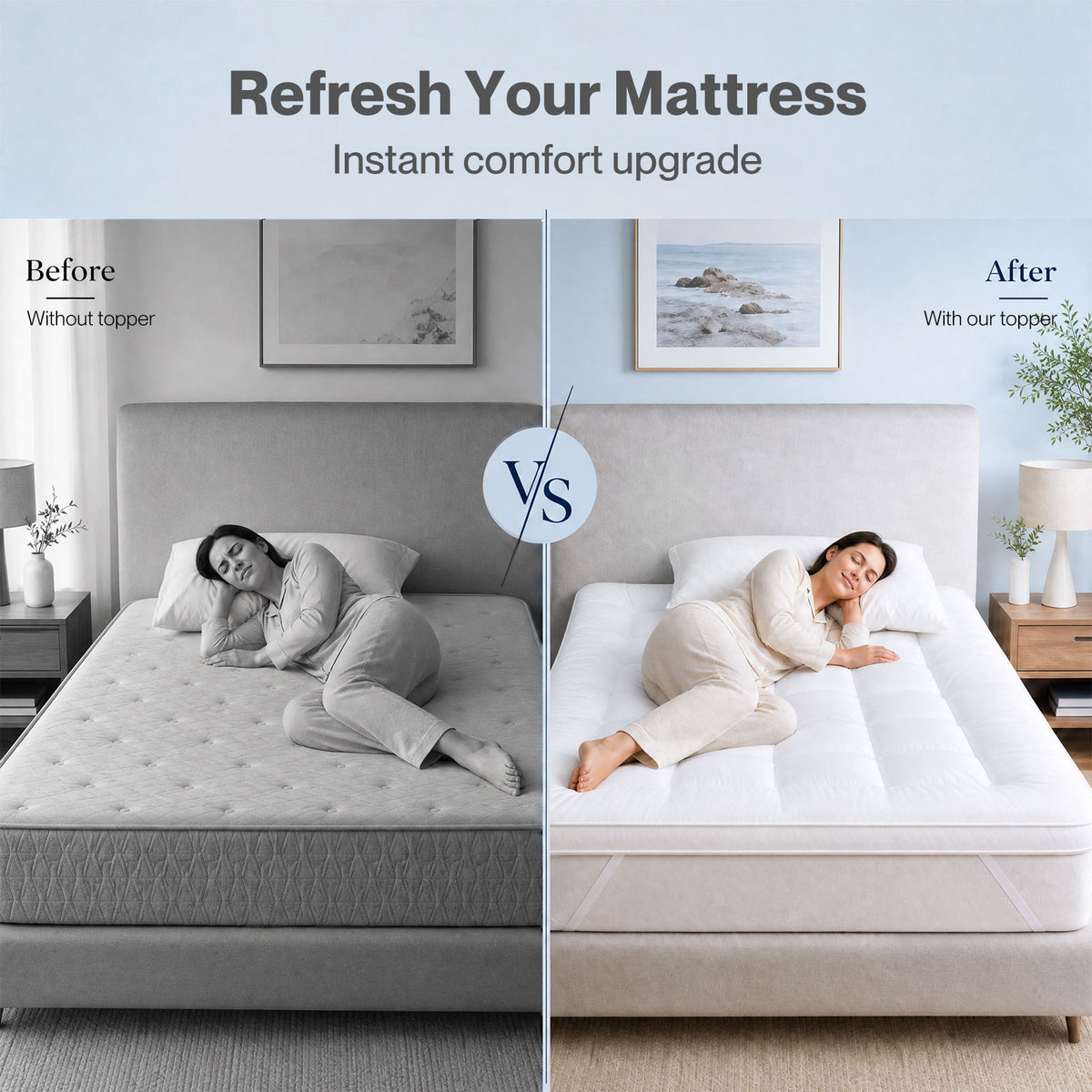 Lavio Mattress Topper 10cm Deep Soft Microfibre Washable With Strap