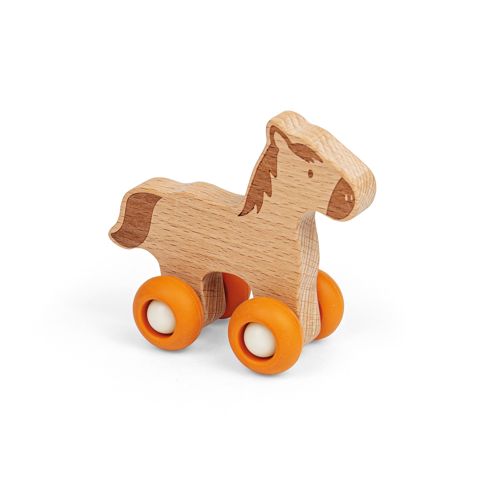 Wooden Farm Animal On Wheels (horse)