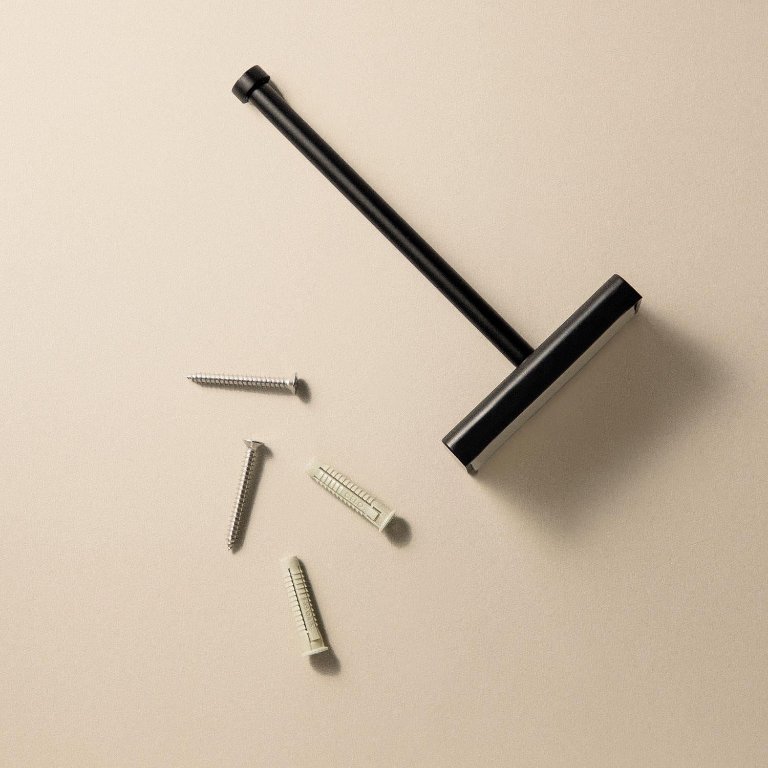Toilet Roll Holder, Screw-in Or Self-adhesive Matt Black Next Collection
