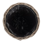 Tapered Rattan Round Planter With Plastic Lining | Small | Brown