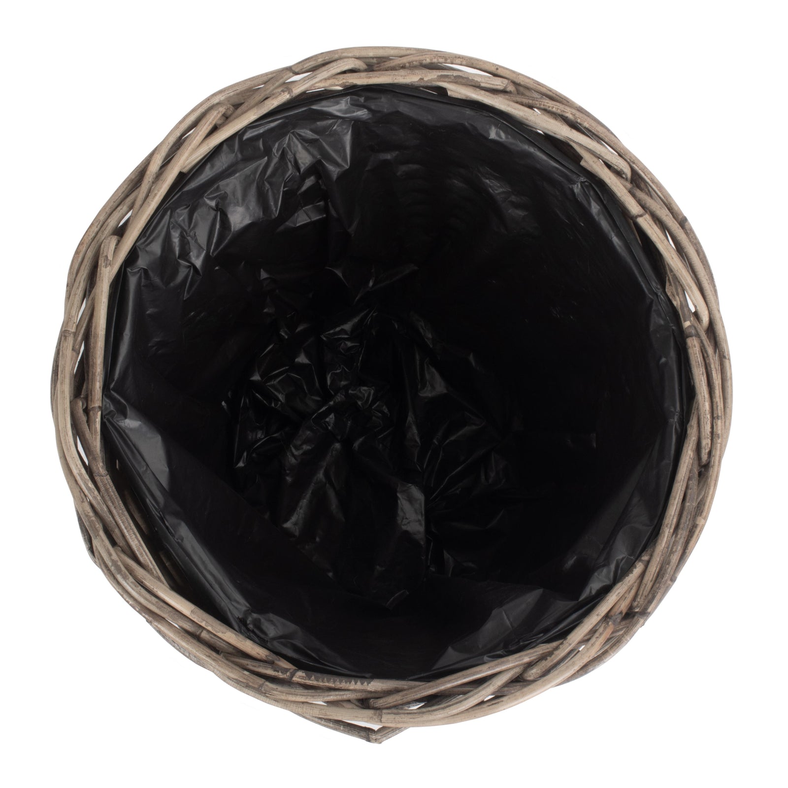 Tapered Rattan Round Planter With Plastic Lining | Small | Brown