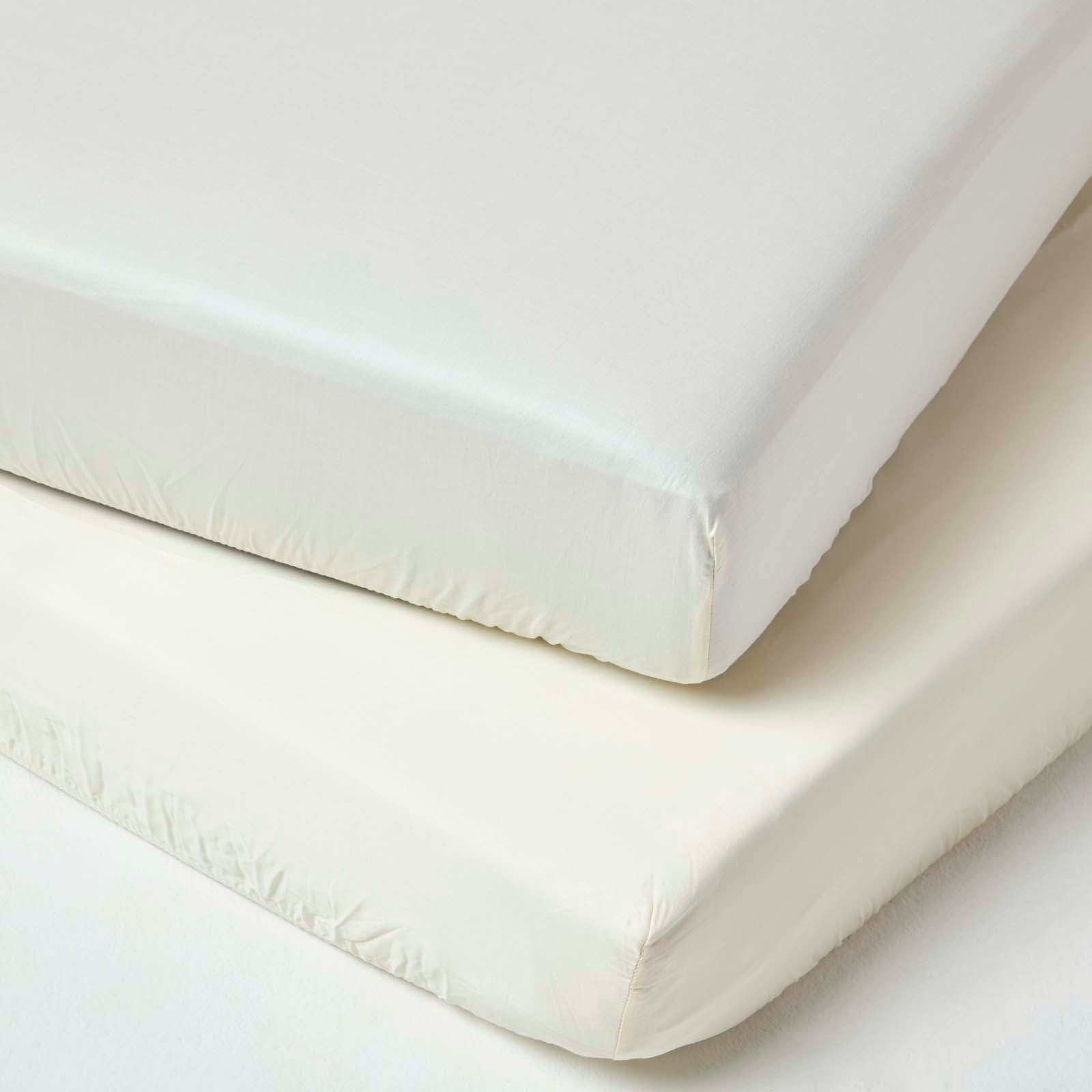 Organic Cotton Fitted Cot Sheets 400 Tc, 60 X 120 Cm | Cot | Cream