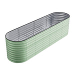 160cm/320cm W X 80cm D X 80cm H Oval Galvanized Steel Raised Garden Bed With Safety Edging, Ground Stakes & Elevated Design | Large
