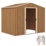 8 X 6ft Garden Storage Shed With Double Sliding Door Outdoor