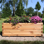 Pine Wooden Trough Planter With Feet | 120cm x 42cm x 38cm | Brown