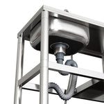 75cm W X 40cm D X 80cm H Bathroomdeco Stainless Steel One Compartment Sink With Shelves And Drainboard
