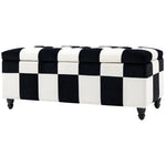 Velvet Storage Ottoman, Button-tufted, Footstool | White